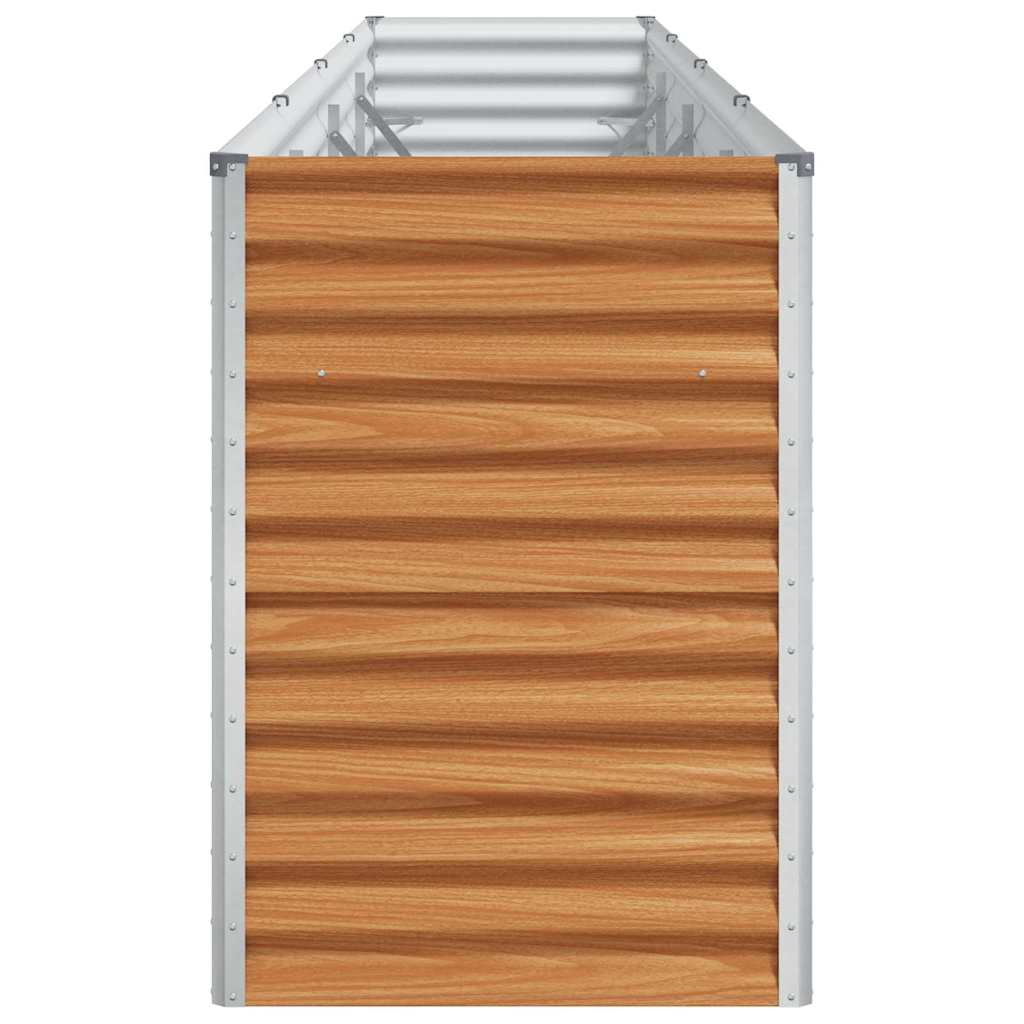 Garden Raised Bed Light Brown 390 x 50 x 68 cm Galvanised Steel