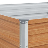 Garden Raised Bed Light Brown 320 x 80 x 77 cm Galvanised Steel