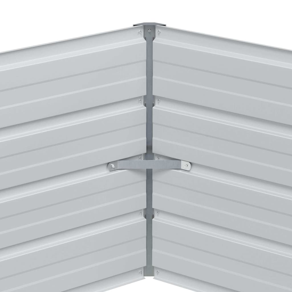 Raised Garden Bed Wood Look 129 x 129 x 45 cm Galvanised Steel