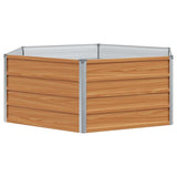 Raised Garden Bed Wood Look 129 x 129 x 45 cm Galvanised Steel