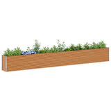 Garden Raised Bed Light Brown 582 x 50 x 68 cm Galvanised Steel