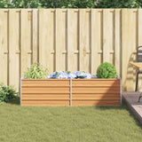 Garden Raised Bed Light Brown 160 x 40 x 45 cm Galvanised Steel