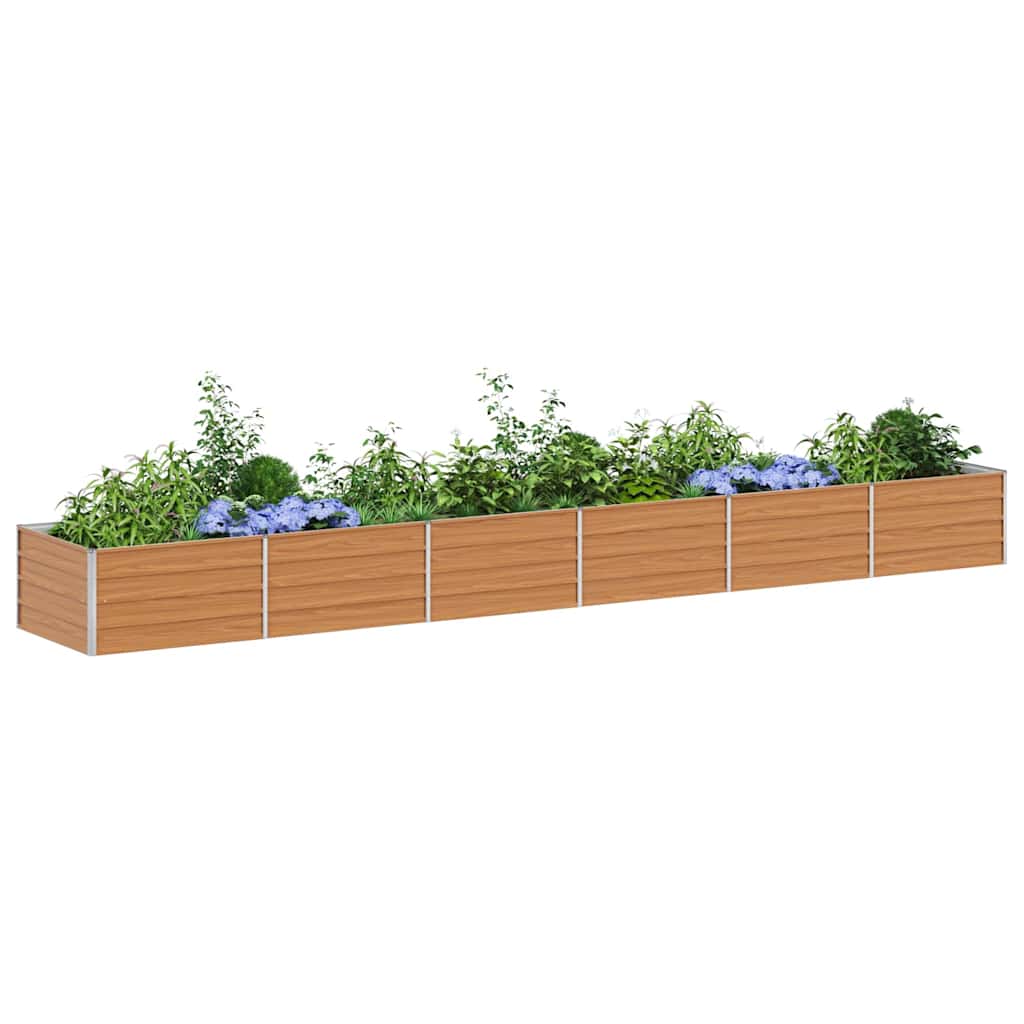 Garden Raised Bed Light Brown 480 x 80 x 45 cm Galvanised Steel