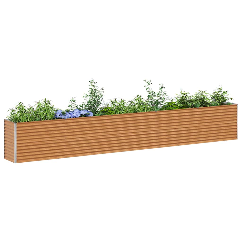 Garden Raised Bed Light Brown 485 x 50 x 68 cm Galvanised Steel