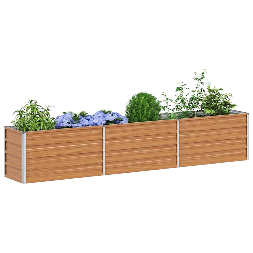 Garden Raised Bed Light Brown 240 x 40 x 45 cm Galvanised Steel
