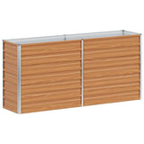 Garden Raised Bed Light Brown 160 x 40 x 77 cm Galvanised Steel