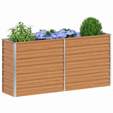 Garden Raised Bed Light Brown 160 x 40 x 77 cm Galvanised Steel