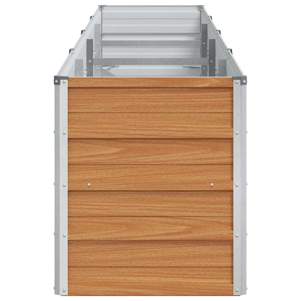 Garden Raised Bed Light Brown 320 x 40 x 45 cm Galvanised Steel