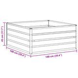 Garden Raised Bed Light Brown 100 x 100 x 45 cm