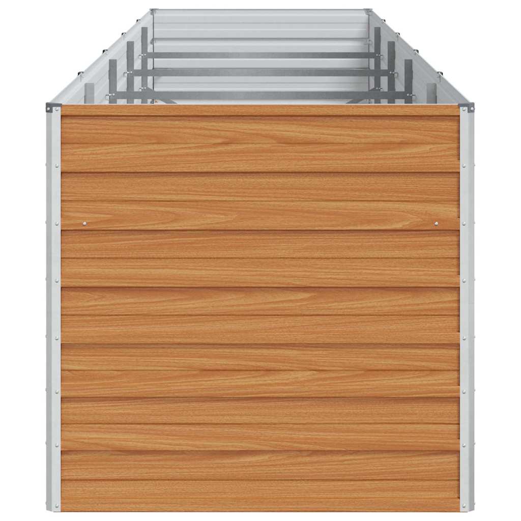 Garden Raised Bed Light Brown 400 x 80 x 77 cm Galvanised Steel