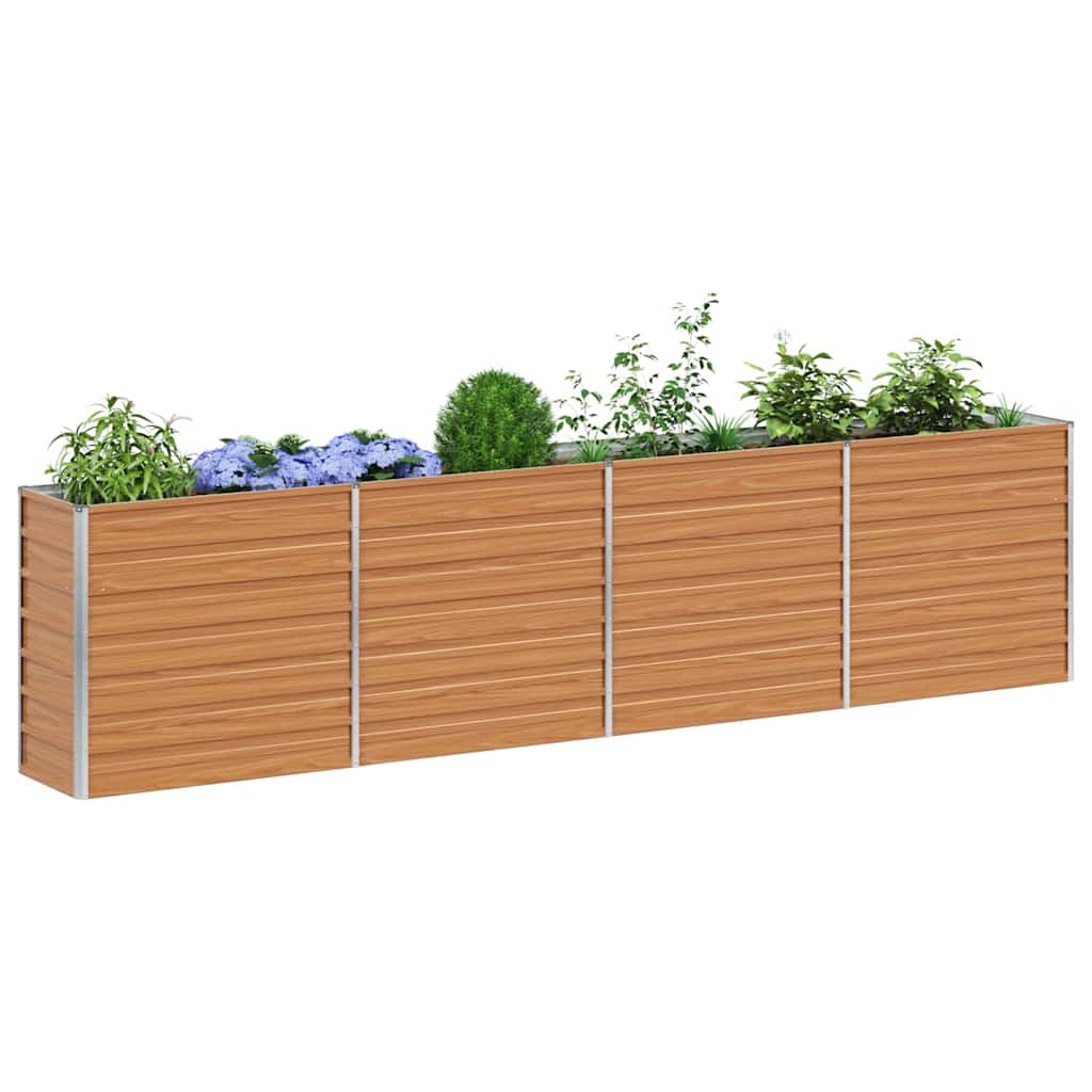 Garden Raised Bed Light Brown 320 x 40 x 77 cm Galvanised Steel