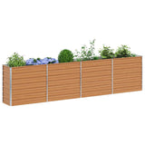 Garden Raised Bed Light Brown 320 x 40 x 77 cm Galvanised Steel