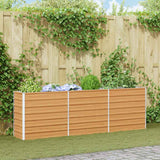 Garden Raised Bed Light Brown 240 x 40 x 77 cm Galvanised Steel