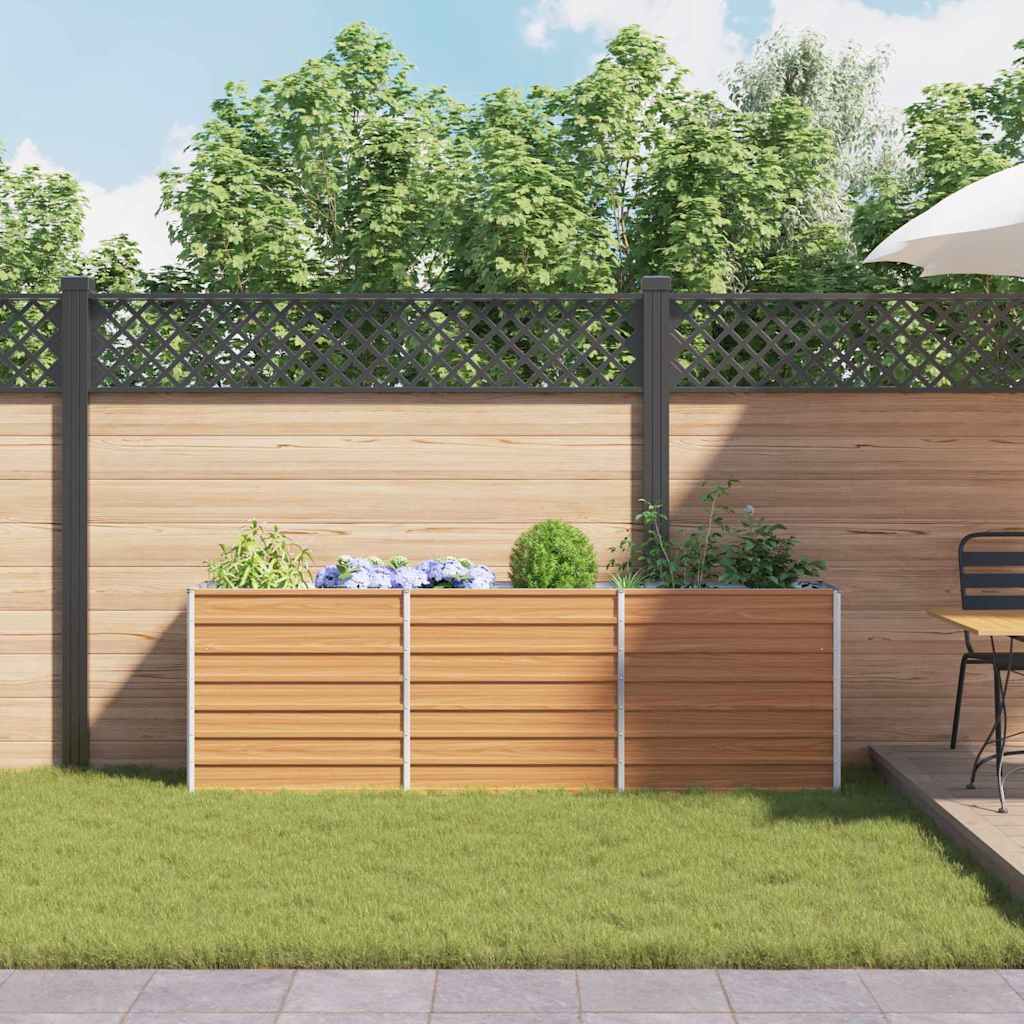 Garden Raised Bed Light Brown 240 x 40 x 77 cm Galvanised Steel