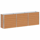 Garden Raised Bed Light Brown 240 x 40 x 77 cm Galvanised Steel