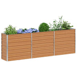 Garden Raised Bed Light Brown 240 x 40 x 77 cm Galvanised Steel