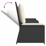 Garden Bench with Cushion Black Poly rattan