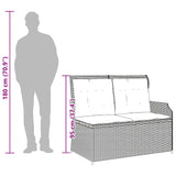 Garden Bench with Cushion Black Poly rattan
