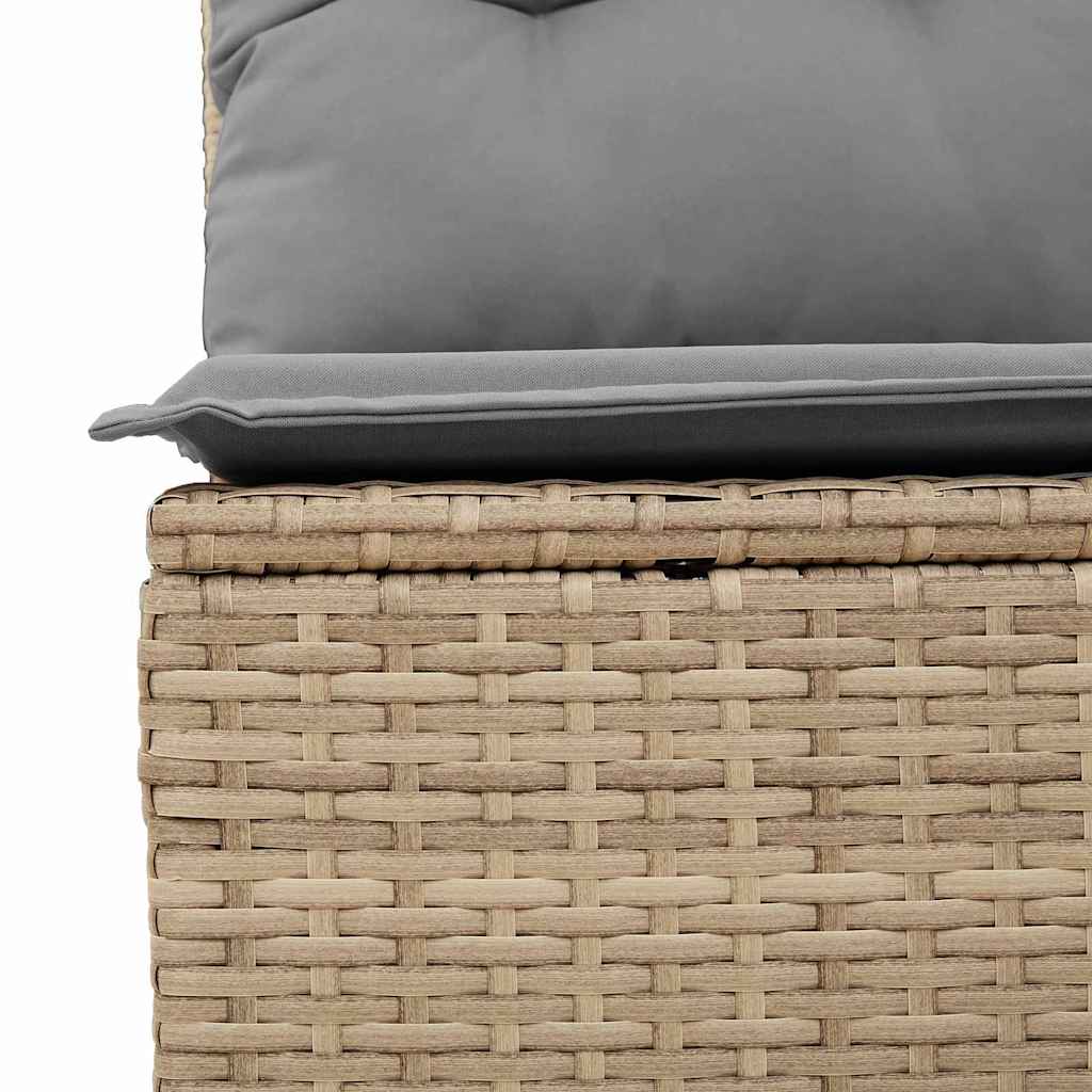 Garden Bench with Cushion Beige Poly rattan