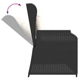 Garden Bench with Cushion Black Poly rattan