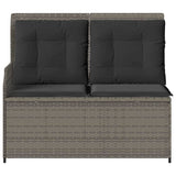 Garden Bench with Cushion Grey Poly rattan