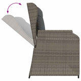 Garden Bench with Cushion Grey Poly rattan