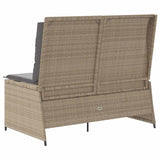 Garden Bench with Cushion Beige Poly rattan