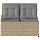 Garden Bench with Cushion Beige Poly rattan