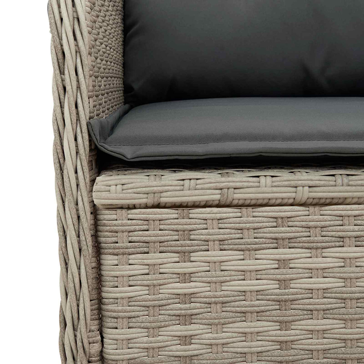 Garden Bench Light Grey Poly Rattan