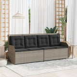 Garden Bench with Cushion Light grey Poly rattan