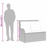 Garden Bench with Cushion Light grey Poly rattan