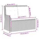 Garden Bench Light Grey Poly Rattan