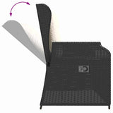 Garden Bench with Cushion Black Poly rattan