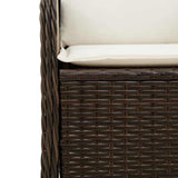 Garden Bench with Cushion Brown Poly rattan