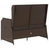 Garden Bench with Cushion Brown Poly rattan