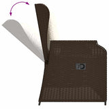 Garden Bench with Cushion Brown Poly rattan