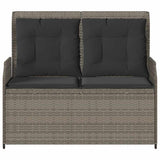 Garden Bench with Cushion Grey Poly rattan