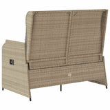 Garden Bench with Cushion Beige Poly rattan