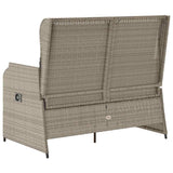 Garden Bench with Cushion Light grey Poly rattan