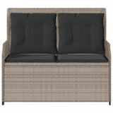 Garden Bench Light Grey Poly Rattan