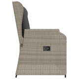 Garden Bench with Cushion Light grey Poly rattan