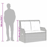 Garden Bench with Cushion Light grey Poly rattan