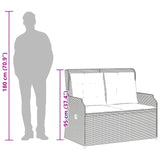 Garden Bench Light Grey Poly Rattan