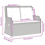 Garden Bench Light Grey Poly Rattan