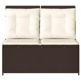 Garden Bench with Cushion Brown Poly rattan