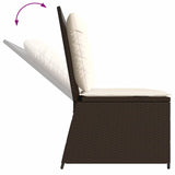 Garden Bench with Cushion Brown Poly rattan