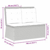 Garden Bench with Cushion Brown Poly rattan