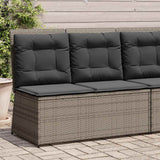 Garden Bench with Cushion Grey Poly rattan
