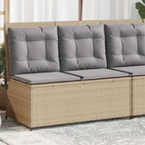 Garden Bench with Cushion Beige Poly rattan