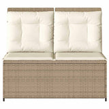 Garden Bench with Cushion Beige Poly rattan